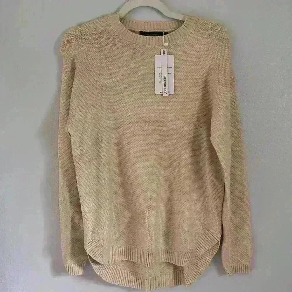 Women’s Merokeety Cream Sweater Size Small NWT